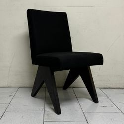 Crawford Black Dining Chair - Black Cotton - OUTLET NSW