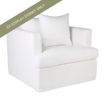 Birkshire Slip Cover Arm Chair - White Linen - OUTLET NSW