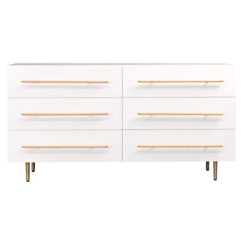 Retreat 6 Drawer Chest - White - OUTLET NSW
