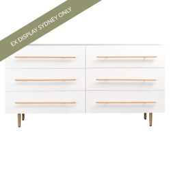 Retreat 6 Drawer Chest - White - OUTLET NSW