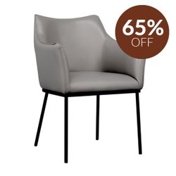 Alpha Dining Chair - Charcoal Vegan Leather