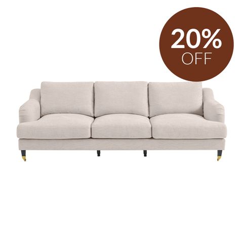 Aerin 3 Seater Sofa - Natural Linen