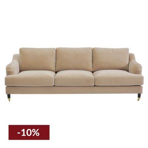 Aerin 3 Seater Sofa - Taupe Velvet