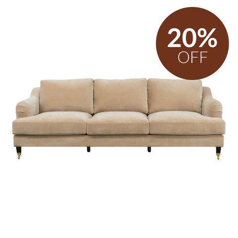 Aerin 3 Seater Sofa - Taupe Velvet