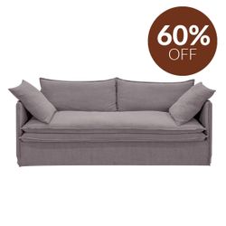 Palm Beach 3 Seater Slip Cover Sofa - Slate Grey Linen