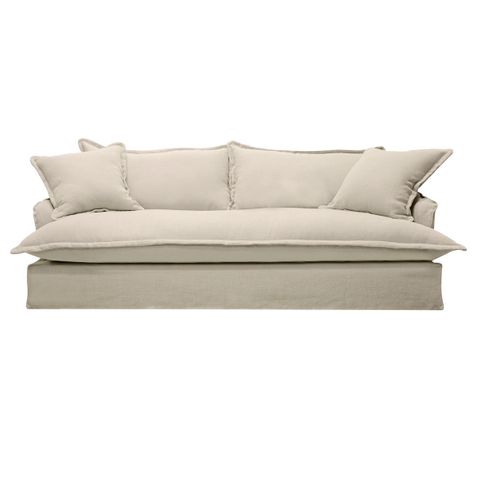 Hayman 3 Seater Slip Cover Sofa - Natural Linen