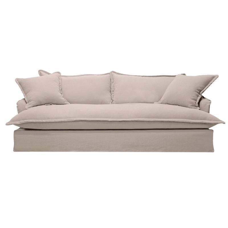 Hayman 3 Seater Slip Cover Sofa - Natural Linen