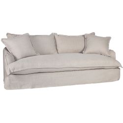 Hayman 3 Seater Slip Cover Sofa - Natural Linen