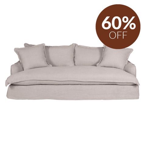 Hayman 3 Seater Slip Cover Sofa - Natural Linen