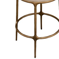 Heston Brass Kitchen Stool - Natural Linen