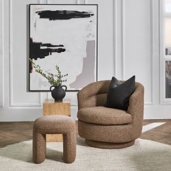 Holly Swivel Arm Chair - Cocoa Mocha