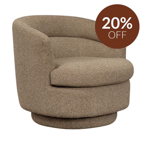 Holly Swivel Arm Chair - Cocoa Mocha