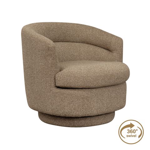 Holly Swivel Arm Chair - Cocoa Mocha