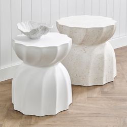 Swirl Concrete Stool - White