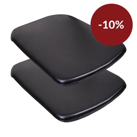 Astrid Seat Pad Set of 2 - Black Leather