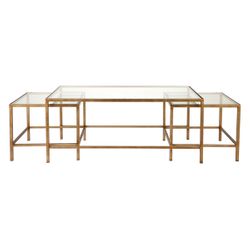 Cocktail Glass Nesting Coffee Table - Antique Gold