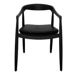 Astrid Ashwood Dining Chair Set of 2 - Black w Black Leather