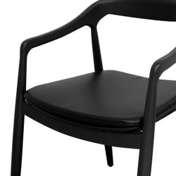 Astrid Ashwood Dining Chair Set of 2 - Black w Black Leather