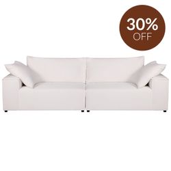 Midtown 4 Seater Sofa - White Linen