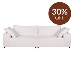 Midtown 4 Seater Sofa - White Linen
