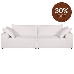 Midtown 4 Seater Sofa - White Linen