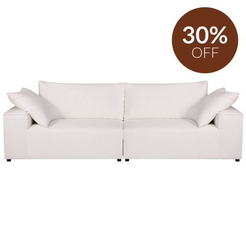 Midtown 4 Seater Sofa - White Linen