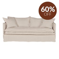 Palm Beach 3 Seater Slip Cover Sofa - Natural Linen