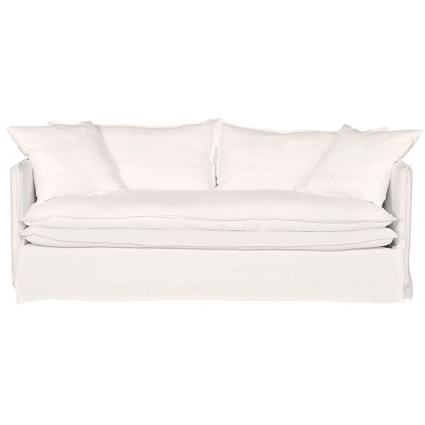 Palm Beach 3 Seater Slip Cover Sofa - White Linen