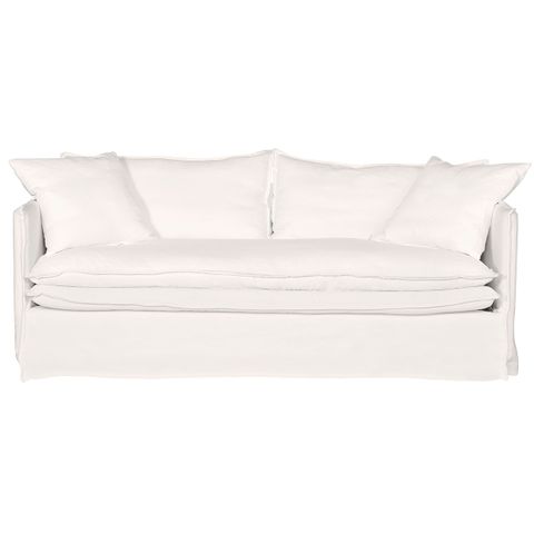 Palm Beach 3 Seater Slip Cover Sofa - White Linen