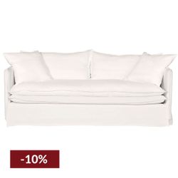 Palm Beach 3 Seater Slip Cover Sofa - White Linen