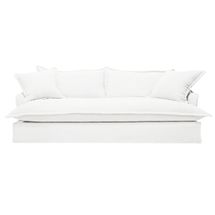 Hayman 3 Seater Slip Cover Sofa - White Linen