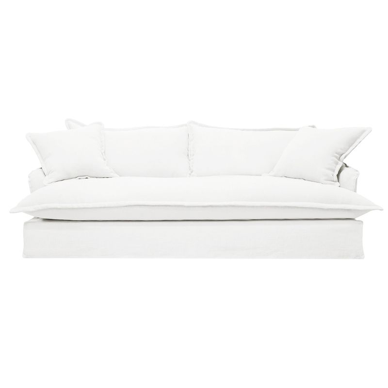 Hayman 3 Seater Slip Cover Sofa - White Linen