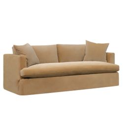 Birkshire 3 Seater Slip Cover Sofa - Ochre Velvet