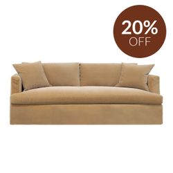 Birkshire 3 Seater Slip Cover Sofa - Ochre Velvet