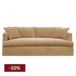 Birkshire 3 Seater Slip Cover Sofa - Ochre Velvet