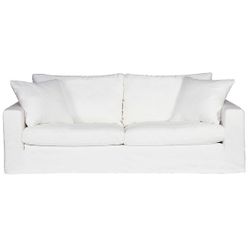 Bungalow 3 Seater Slip Cover Sofa - White Cotton