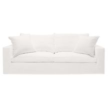 Bungalow 3 Seater Slip Cover Sofa - White Cotton