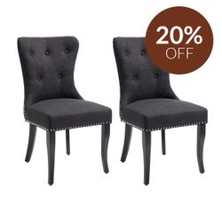 Lugano Dining Chair Set of 2  - Black