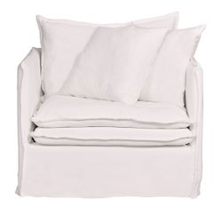 Palm Beach Slip Cover Arm Chair - White Linen