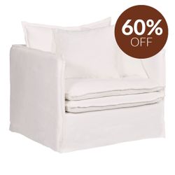 Palm Beach Slip Cover Arm Chair - White Linen
