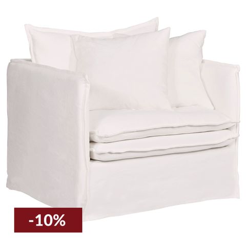 Palm Beach Slip Cover Arm Chair - White Linen