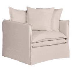 Palm Beach Slip Cover Arm Chair - Natural Linen