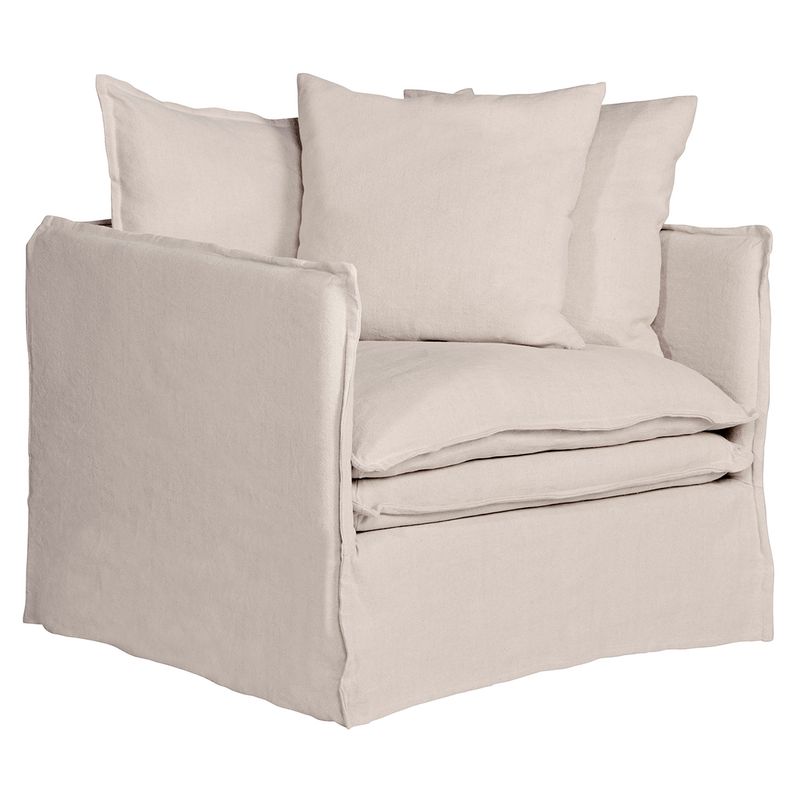 Palm Beach Slip Cover Arm Chair - Natural Linen