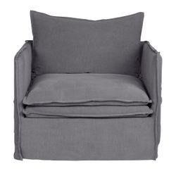 Palm Beach Slip Cover Arm Chair - Slate Grey Linen