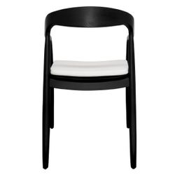 Astrid Ashwood Dining Chair Set of 2 - Black w White Linen