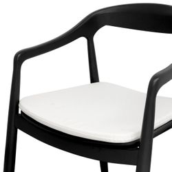 Astrid Ashwood Dining Chair Set of 2 - Black w White Linen