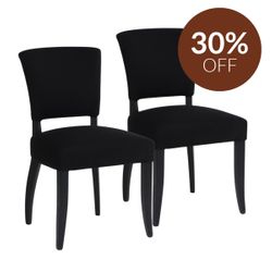 Noah Dining Chair Set of 2 - Black Cotton