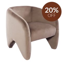 Maine Arm Chair - Taupe Velvet