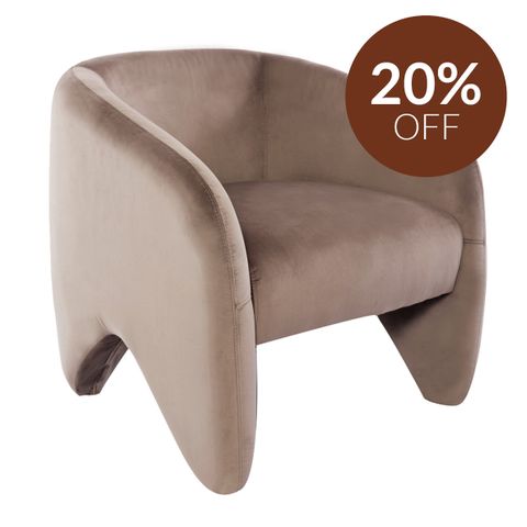 Maine Arm Chair - Taupe Velvet