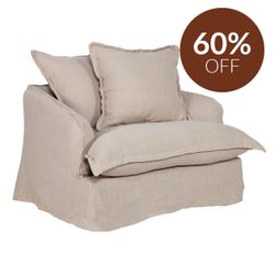 Hayman Slip Cover Arm Chair - Natural Linen